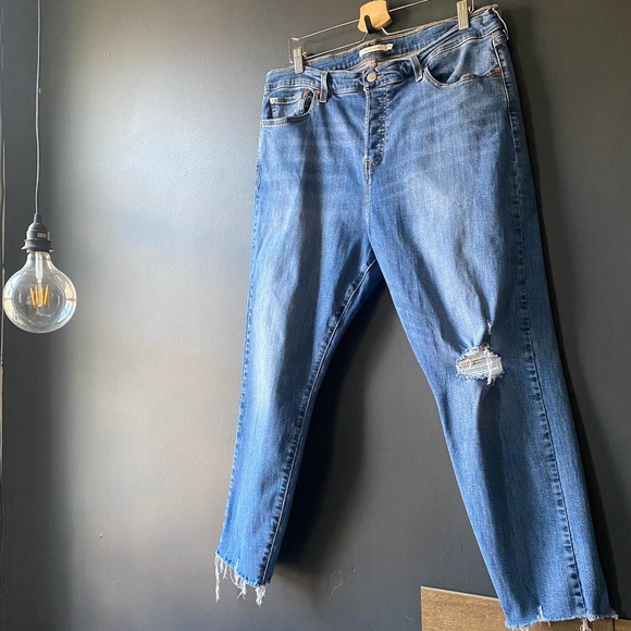 Levi's Wedgie Skinny Ripped Button Fly High Rise Jeans 20W - Picture 9 of 9